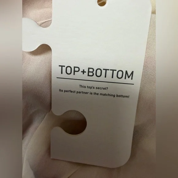 Peach Bohemian Orange & Off-White Shell Lined Bubble Style Hem Cami Top -Size M - Picture 9 of 10